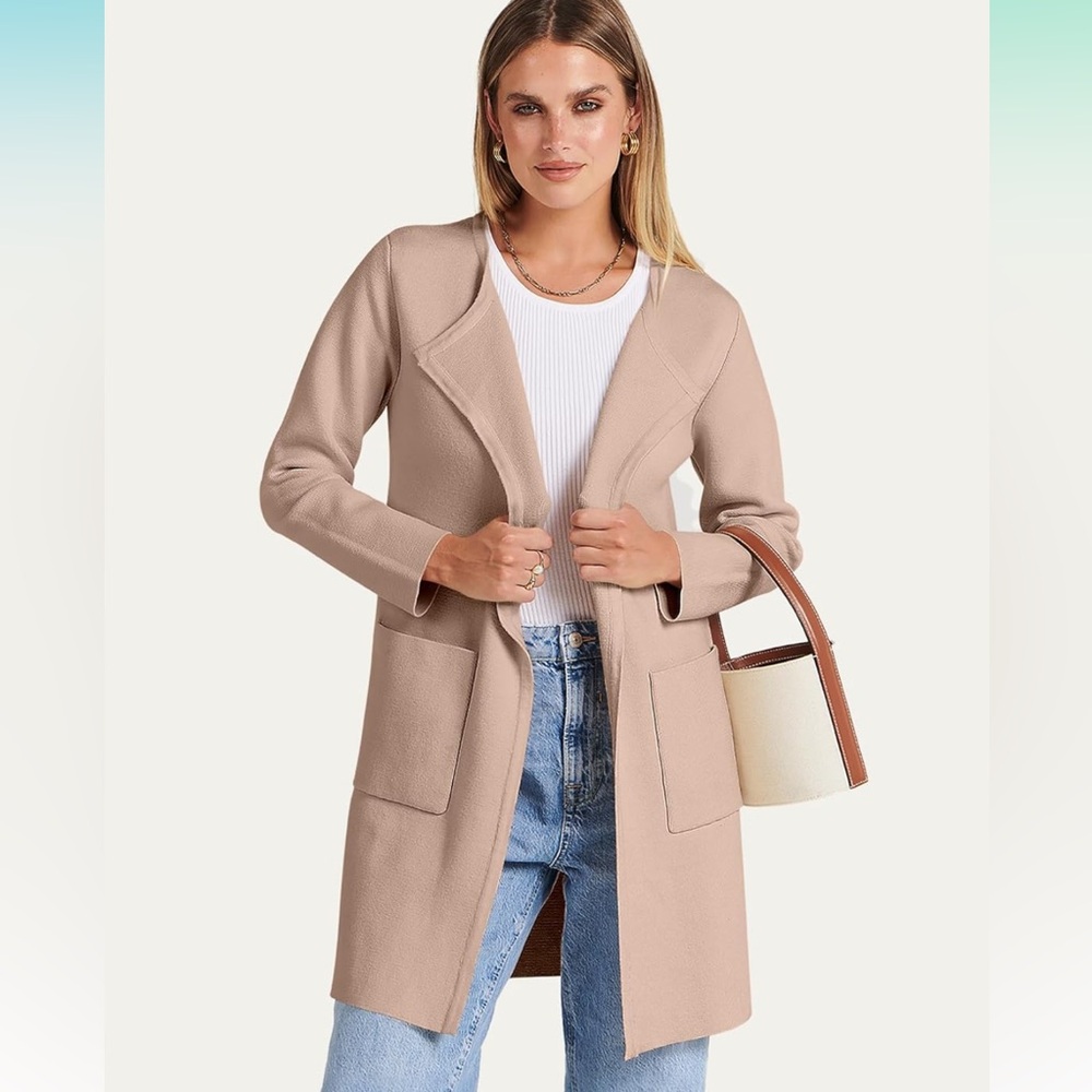 Anrabess Womens Long Knit Cardigan Size Small